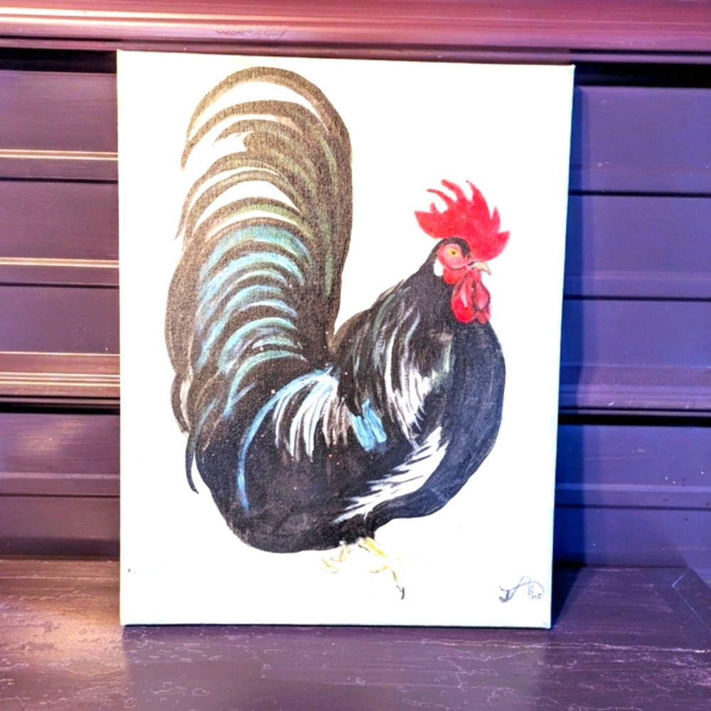 Canvas Oil Painting of Rooster